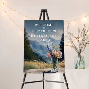 Mountain Floral Retirement Party Welcome Sign