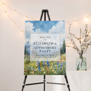 Mountain Floral Retirement Party Welcome Sign