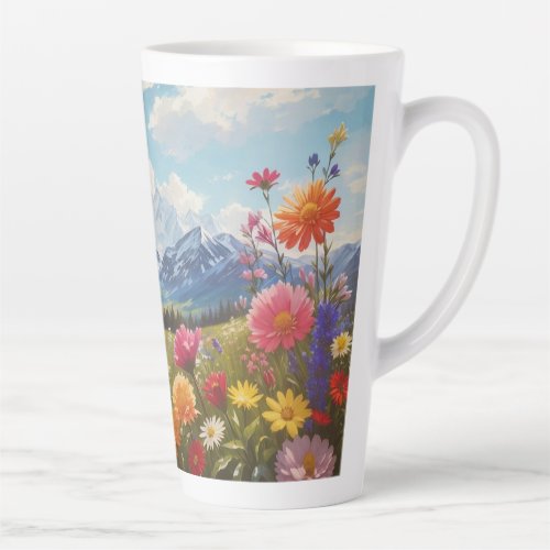 Mountain Flower Meadow Latte Mug