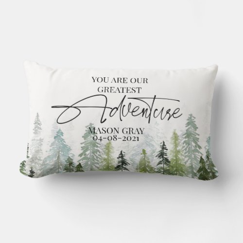 Mountain forest Adventure Nursery decor Throw P Lumbar Pillow