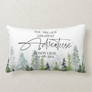 Mountain, forest, Adventure, Nursery decor Throw P Lumbar Pillow
