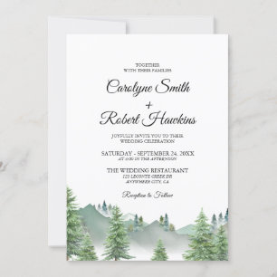 Mountain Forest All In One Wedding Invitation