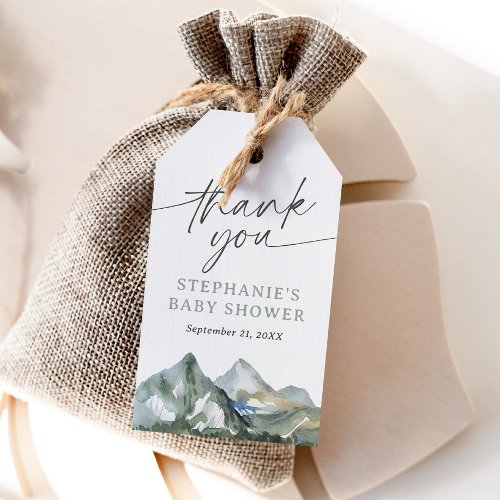 Mountain Forest Baby Shower Favor Tag
