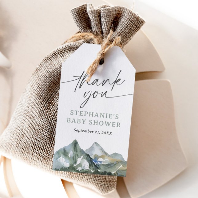 Mountain Forest Baby Shower Favor Tag (Creator Uploaded)