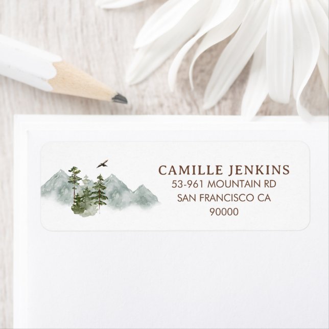 Mountain Forest Baby Shower Label (Insitu)