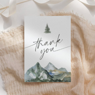 Mountain Forest Baby Shower Letterpress Thank You Card