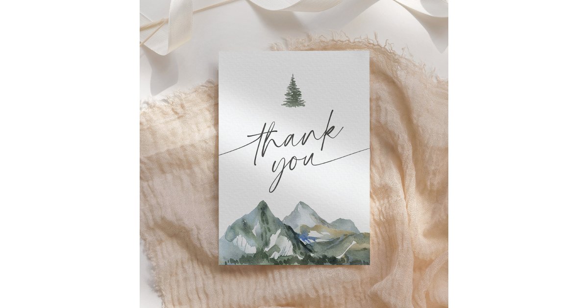 Mountain Forest Baby Shower Thank You Card | Zazzle