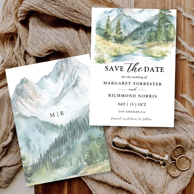 Mountain Forest Boho Rustic Wedding Save The Date Invitation (Creator Uploaded)