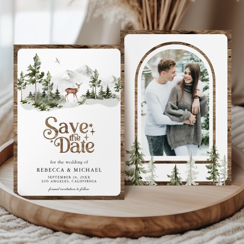 Mountain Forest Deer Photo Wedding