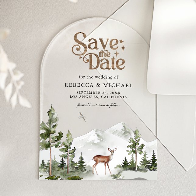Mountain Forest Deer Wedding Save the Date (Creator Uploaded)