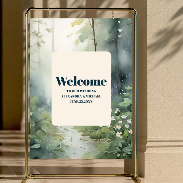 Mountain Forest Elegant Rustic Wedding Foam Board (Creator Uploaded)