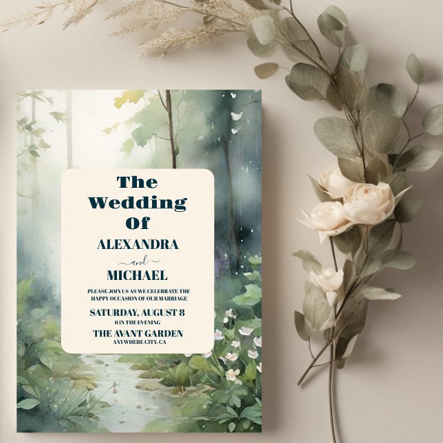 Mountain Forest Elegant Rustic Wedding Invitation (Creator Uploaded)