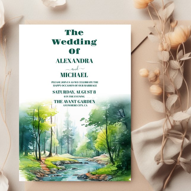 Mountain Forest Elegant Rustic Wedding Invitation (Creator Uploaded)