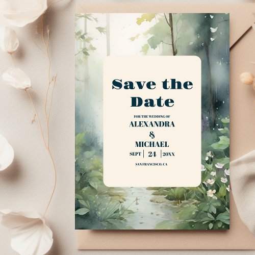 Mountain Forest Elegant Rustic Wedding Save The Date