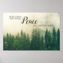 Mountain Forest Fog Peace Quote Saying