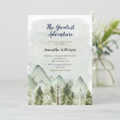 Mountain Forest Greatest Adventure Baby Shower Invitation (Standing Front)