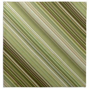 Mountain Forest Green and Brown Stripe Cloth Napkin