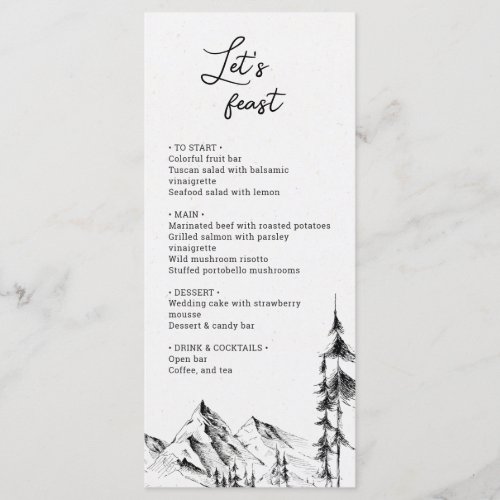 Mountain Forest hand drawn simple menu