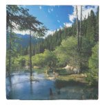 Mountain Forest Lake (1 Side) Queen Duvet Cover at Zazzle