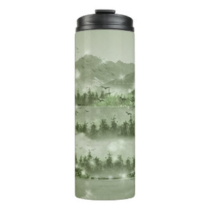 Mountain Forest Lake Landscape Mixed Media Thermal Tumbler