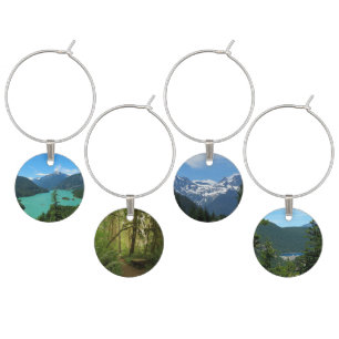 Mountain, Forest, Lake Scenery in North Cascades Wine Charm
