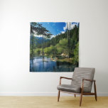 Mountain Forest Lake Square Wall Tapestry at Zazzle