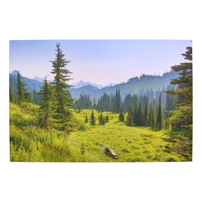 Mountain & Forest Landscape Washington State Metal Print (Front)