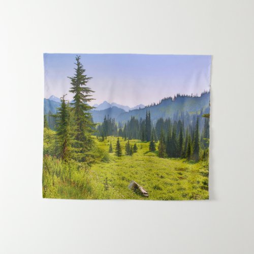 Mountain  Forest Landscape Washington State Tapestry