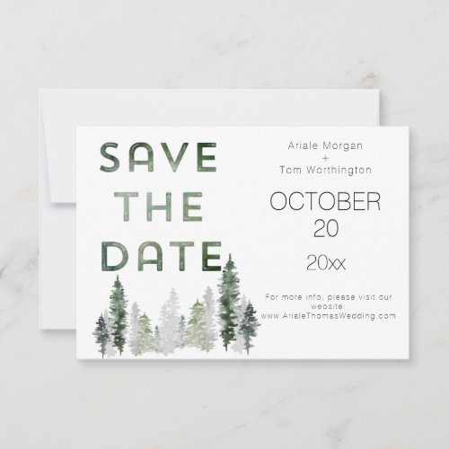 Mountain Forest Modern Save The Date