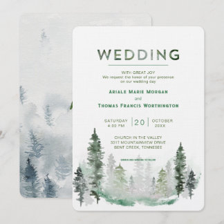 Mountain Forest Modern Wedding Invitation