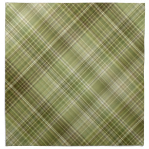 Mountain Forest Olive Green Plaid Cloth Napkin