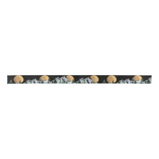 Mountain Forest Paradise Handfasting Satin Ribbon (Front)