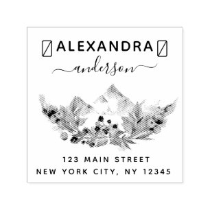 Mountain Forest Personal Elegant Return Address Self-inking Stamp