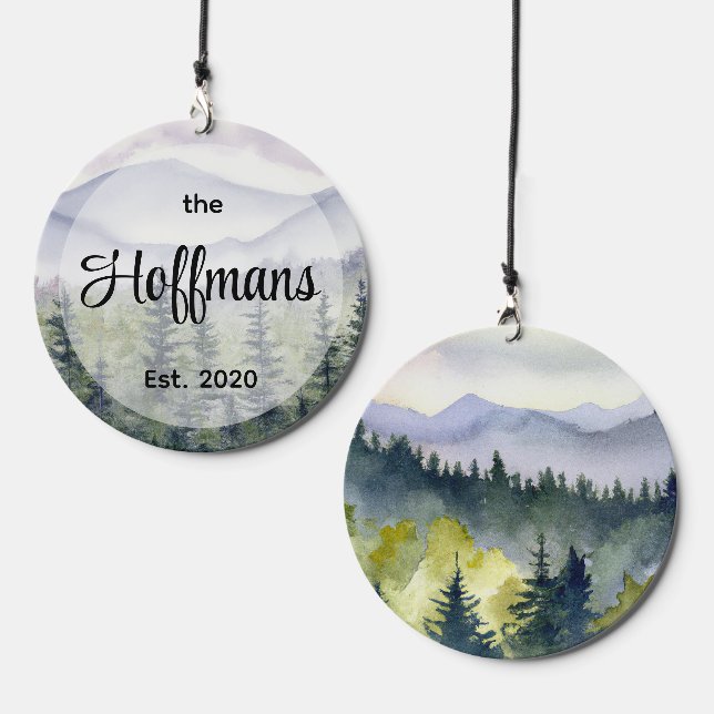 Mountain Forest Personalized Wind Chime Wind Chime (Front & Back)