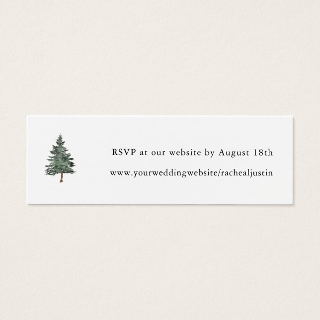 Mountain Forest Pine Tree Wedding Website RSVP (Front)