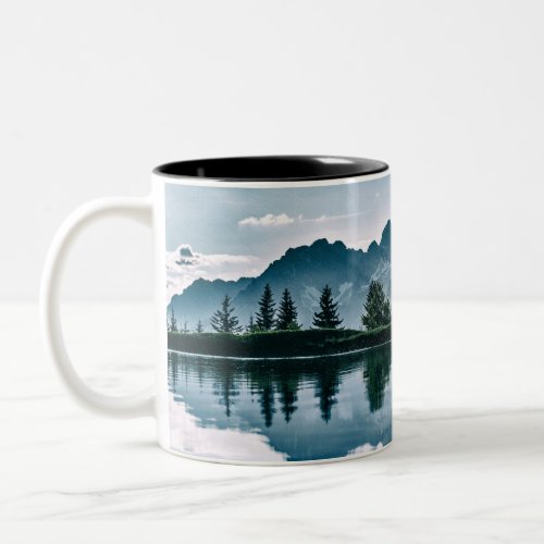 Mountain Forest Reflection Two_Tone Coffee Mug