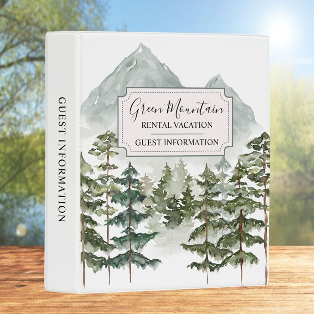 Mountain Forest Rental Vacation Guest Information Mini Binder (In situ)