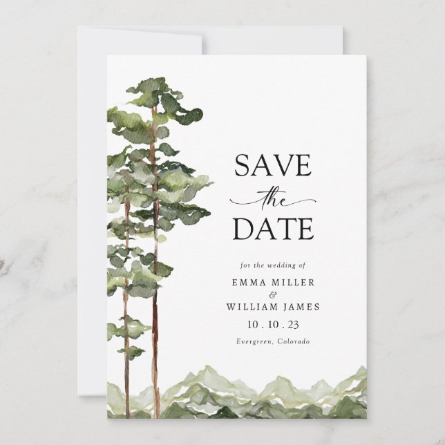 Mountain Forest Save The Date (Front)