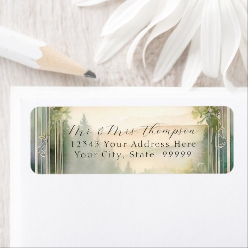 Mountain Forest Summer Meadow Wedding Bridal Label