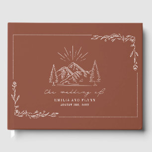 Mountain Forest Terracotta Rustic Wedding Guest Book
