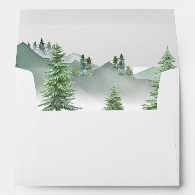 Mountain Forest Wedding Envelope (Back (Bottom))