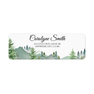 Mountain Forest Wedding Label