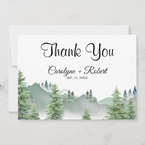 Mountain Forest Wedding Thank You Card