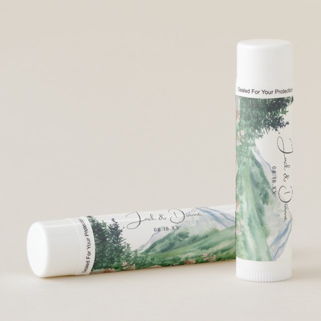 Mountain Forest Wildflower | Wedding Favor Lip Balm (Front)