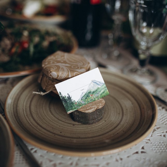 Mountain Forest Wildflower | Wedding Place Card (Creator Uploaded)