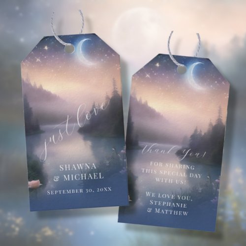 Mountain Forest Woodland Fantasy Elegant Wedding Gift Tags