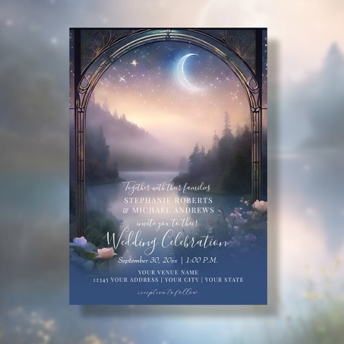 Mountain Forest Woodland Fantasy Elegant Wedding Invitation