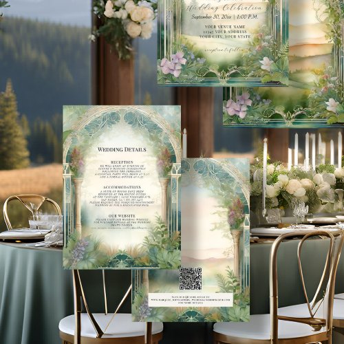 Mountain Forest Woodland Magical Wedding Details Invitation