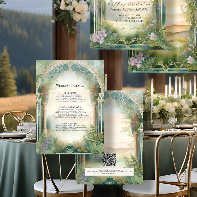 Mountain Forest Woodland Magical Wedding Details Invitation (Creator Uploaded)