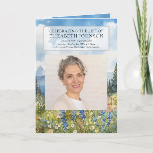 Mountain Funeral Memorial Order Of Service Folded  Program